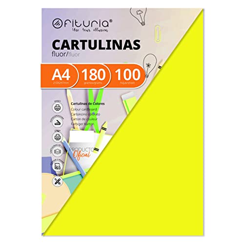 Pack 100 Cartulinas Color Amarillo Fluor Tamaño A4 180g Pack 100 Cartulinas Color Amarillo Fluor Tamaño A4 180g von OFITURIA