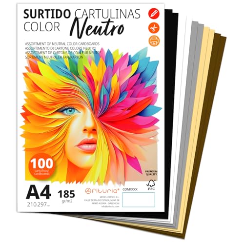 Pack 100 Cartulinas Color Verde Fluor Tamaño A4 180g von OFITURIA