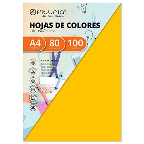 Pack 100 Hojas Color Oro Tamaño A4 80g von OFITURIA