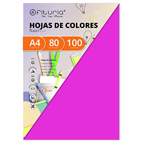 Pack 100 Blätter Farbe Rosa Fluor Größe A4 80g Pack 100 Blätter Farbe Rosa Fluor Größe A4 80g von OFITURIA
