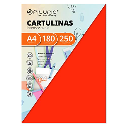 Pack 250 Cartulinas Color Naranja Tamaño A4 180g von OFITURIA
