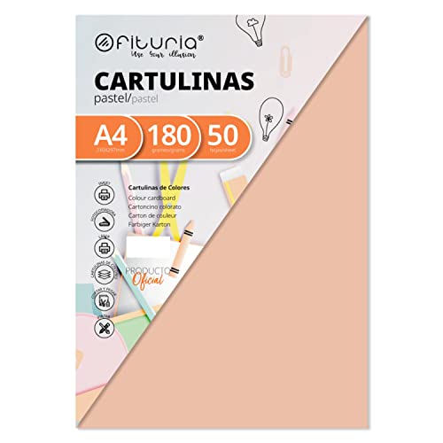 Pack 50 Cartulinas Color Vainilla Tamaño A4 180g (FAB-17093) von OFITURIA
