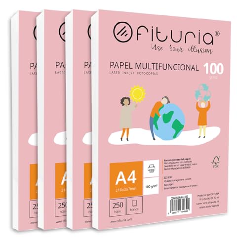 Packung mit 1000 weißen DIN A4 Blättern, 100g Druckerpapier. Multifunktionales Kopierpapier für Schule und Büro. Ideal für Laserdrucker, Tintenstrahldrucker oder Kopierer – Ofituria Packung mit 1000 weißen DIN A4 Blättern, 100g Druckerpapier. Multifunktionales Kopierpapier für Schule und Büro. Ideal für Laserdrucker, Tintenstrahldrucker oder Kopierer – Ofituria von OFITURIA