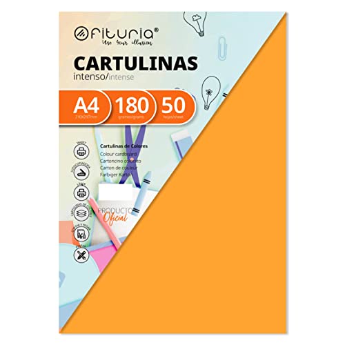 Pack 50 Cartulinas Color Amarillo Oro Tamaño A4 180g von OFITURIA