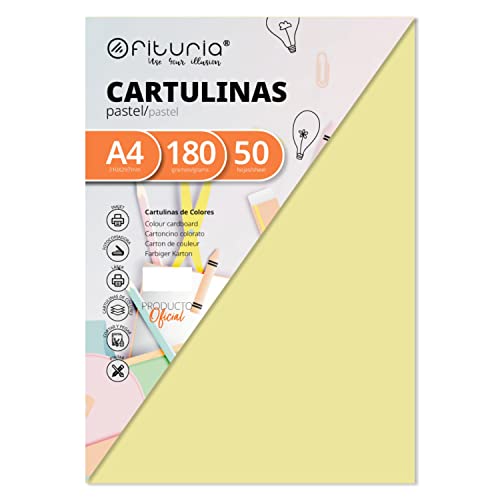 Pack 50 Cartulinas Color Crema Tamaño A4 180g von OFITURIA