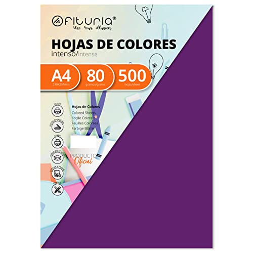OFITURIA FAB-16973 Pack 500 Hojas Color Morado Tamaño A4 80g von OFITURIA