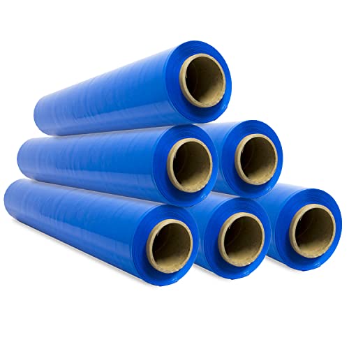 Stretch-Verpackungsfolie, blaue Kunststofffolie zum Verpacken, schützende Kunststoffrolle für Versand und Umzug, Rolle von 50 cm und bis zu 400 m dehnbar - Ofituria (6 Stück) von OFITURIA