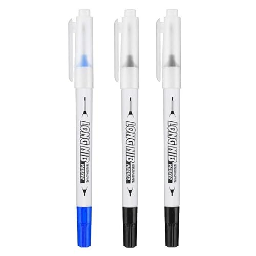 OFWAX 3/4 Stück Doppelspitze, 20 mm tiefes Loch, lange Spitze, Kopfmarker für Metall, Perforierstift, Badezimmer, Holzbearbeitung, Dekoration, Mehrzweck, 1 Blau, 2 Schwarz OFWAX 3/4 Stück Doppelspitze, 20 mm tiefes Loch, lange Spitze, Kopfmarker für Metall, Perforierstift, Badezimmer, Holzbearbeitung, Dekoration, Mehrzweck, 1 Blau, 2 Schwarz von OFWAX