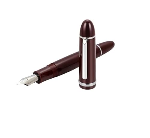 OFWAX Acryl-Füllfederhalter, schwarze Tinte, Stift, Studenten, Schule, Schreibwaren, Geschäft, Bürobedarf, Stifte (Wein-Silber-Clip) von OFWAX