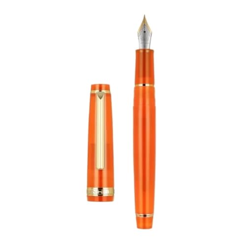 OFWAX Füllfederhalter, transparenter Kunststoff, Drehstift, beliebt, EF F, M, Schreibwaren, Schreibwaren (Hellgelb, gebogen) von OFWAX