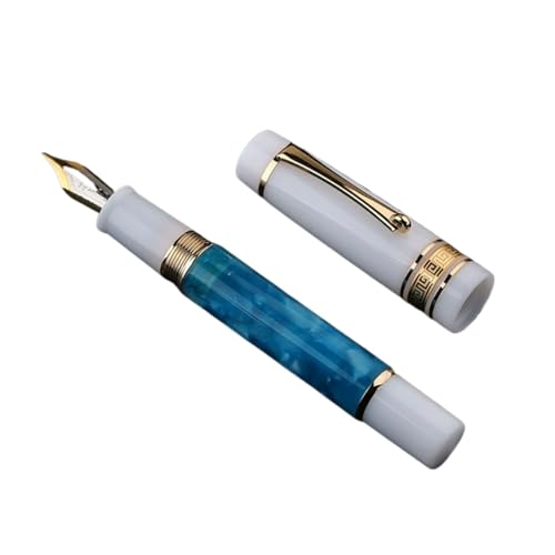OFWAX Füllfederhalter #6, silberfarben, EF/F-Spitze mit Konverter, Harz, Schreibtinte, Stift, Büro, Schulbedarf, Geschenkstifte (B,EF) von OFWAX