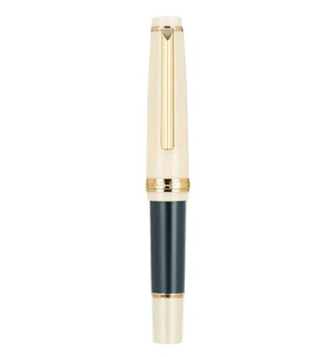 OFWAX Füllfederhalter mit extra feiner Spitze, goldfarbener Clip, 0,38 mm, EF-Tintenstift, Mini-Kurzstil-Serie, 10,6 cm, niedliche Stifte (Eisengrau, EF-Feder) von OFWAX