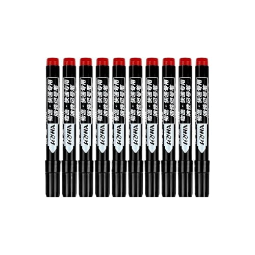 OFWAX Wasserfeste Marker auf Ölbasis, 5–50 Stück, schwarz, blau, rote Tinte für Glas, Metall, Schreibwaren, Kunst, Zeichnen, Büro, Schulbedarf (Rot, 10 Stück) von OFWAX