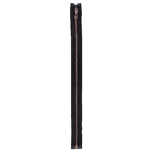 Reißverschluss zum Nähen, 70 cm, für Linkshänder, mit Metallspulenzähnen – Nylon-Reißverschluss für Kleidung, Taschen und Bastelprojekte, schwarz von OFXDD