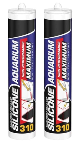 Aquaristik Silikonkleber 320gr Kartusche Transparent - hochelastischer Silikon für Aquarien - Hochleistungs Aquarien Silikon, Ungiftig, 100% Wasserdicht - 2Stück Aquaristik Silikonkleber 320gr Kartusche Transparent - hochelastischer Silikon für Aquarien - Hochleistungs Aquarien Silikon, Ungiftig, 100% Wasserdicht - 2Stück von OG-ER