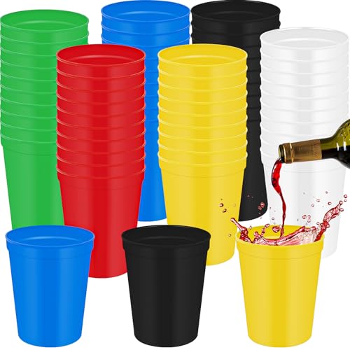 Wiederverwendbare Kunststoffbecher für Kinder, 450 ml, stapelbare Trinkbecher für Kleinkinder, für Küche, Outdoor, Party, Geburtstag, Picknick, Sport, Event, Reisen, verschiedene Farben, 60 Stück Wiederverwendbare Kunststoffbecher für Kinder, 450 ml, stapelbare Trinkbecher für Kleinkinder, für Küche, Outdoor, Party, Geburtstag, Picknick, Sport, Event, Reisen, verschiedene Farben, 60 Stück von OGMBI