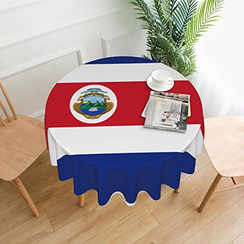 OGNOT Costa Rica Flaggen-Tischdecke, rund, dekorativ, 152,4 cm, wasserdicht und knitterfrei, für Küche, Esszimmer, Party, Urlaub, Weihnachtsbuffet von OGNOT
