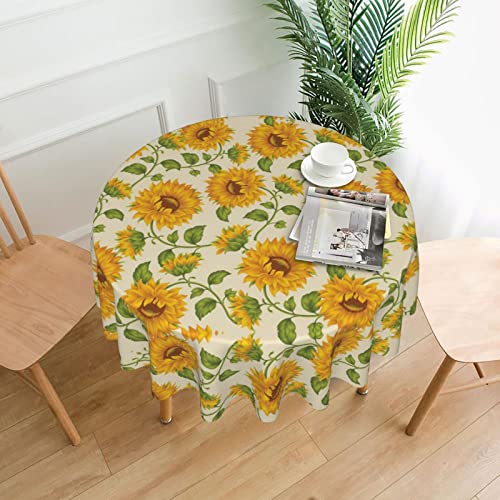 OGNOT Schöne gelbe Tischdecke mit Sonnenblumen-Druck, dekorative Stoff-Tischdecke für Esstisch, Buffet-Partys und Camping von OGNOT