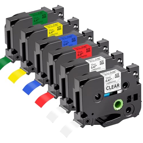 6 x kompatibel mit Brother TZe-131 TZe-231 TZe-431 TZe-531 TZe-631 TZe-731 Tze 12 mm für Brother PT-H107B PT-P710BT PT-H100LB PT-E110 H100R D210 H200 H110 D210 400 12 kg. 000 1250 H101C D200 D600VP 6 x kompatibel mit Brother TZe-131 TZe-231 TZe-431 TZe-531 TZe-631 TZe-731 Tze 12 mm für Brother PT-H107B PT-P710BT PT-H100LB PT-E110 H100R D210 H200 H110 D210 400 12 kg. 000 1250 H101C D200 D600VP von OGOUGUAN