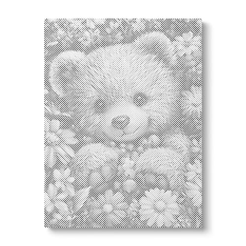 Bear with Flowers | Dot Painting | 30x40cm | Stretched on frame | One color dots | Komplettset | Diamond Painting & Painting by number alternative | Geschenk | Dotting Bear with Flowers | Dot Painting | 30x40cm | Stretched on frame | One color dots | Komplettset | Diamond Painting & Painting by number alternative | Geschenk | Dotting von OH MY DOTZ