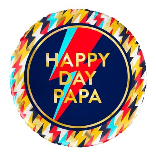 1 Stück - Folienballon "Happy Day Papa" Ø 43 cm - Vatertag Zubehör Geschenk Folienballon Papst Einzigartiges Geschenk Vatertag Party Vatertag von OH YEAH