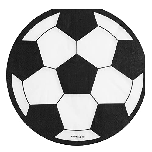 20 Stück - doppellagige Servietten in Fußballform 33 x 33 cm mit Fußball-Thematik - Dekoration für Fußball-Party, Tischdekoration, Fußballdekoration (Serviette Ball) von PARTYLOSOPHY