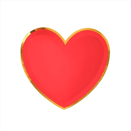 OH YEAH 6 Pappteller in Herzform, rot, 25 x 23 cm, Tischdekoration zum Valentinstag, Tisch für Verliebte, einzigartiges Design OH YEAH 6 Pappteller in Herzform, rot, 25 x 23 cm, Tischdekoration zum Valentinstag, Tisch für Verliebte, einzigartiges Design von OH YEAH