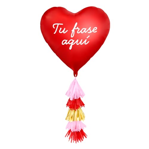 OH YEAH Personalisierbarer Herz-Folienballon, Folienballon mit rosa und roter Quaste, 19 cm, Herzballon, 75 cm, Valentinstagsdekoration, personalisiertes Geschenk, wählen Sie Ihren Spruch OH YEAH Personalisierbarer Herz-Folienballon, Folienballon mit rosa und roter Quaste, 19 cm, Herzballon, 75 cm, Valentinstagsdekoration, personalisiertes Geschenk, wählen Sie Ihren Spruch von OH YEAH