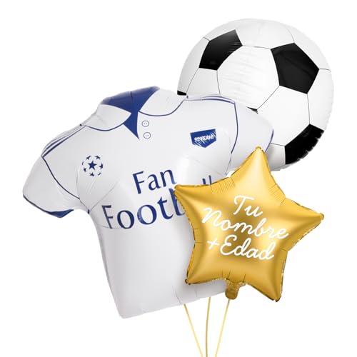 OH YEAH Personalisierbares Fußballballon-Set, Folienballon, goldener Stern + Folienballon, Fußballtrikot + Folienballon, personalisierbarer Namen, geeignet für Helium, personalisierter Ballon, wählen OH YEAH Personalisierbares Fußballballon-Set, Folienballon, goldener Stern + Folienballon, Fußballtrikot + Folienballon, personalisierbarer Namen, geeignet für Helium, personalisierter Ballon, wählen von OH YEAH