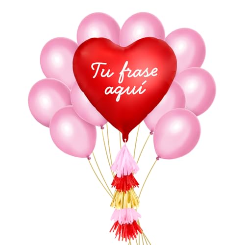 OH YEAH Personalisierbares Herzfolienballon-Set, Folienballon mit rosa und roter Quaste, 10 Latex-Luftballons, Pastellrosa, Herz, 75 cm, Valentinstagsdekoration, wählen Sie Ihren Spruch OH YEAH Personalisierbares Herzfolienballon-Set, Folienballon mit rosa und roter Quaste, 10 Latex-Luftballons, Pastellrosa, Herz, 75 cm, Valentinstagsdekoration, wählen Sie Ihren Spruch von OH YEAH