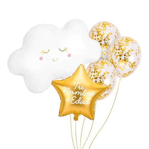 OH YEAH Personalisiertes Wolkenballon-Set, Folienballon, goldener Folienballon, Wolkenballon, 3 Konfetti-Luftballons, personalisierbarer Name, Helium, personalisierter Ballon, wählen Sie Ihren Namen + OH YEAH Personalisiertes Wolkenballon-Set, Folienballon, goldener Folienballon, Wolkenballon, 3 Konfetti-Luftballons, personalisierbarer Name, Helium, personalisierter Ballon, wählen Sie Ihren Namen + von OH YEAH