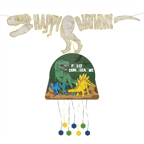 OH YEAH Piñata zum Kindergeburtstag, Dinosaurier mit Girlande, große Geburtstags-Piniata, Dekoration für Kinderpartys, Pinata 50 x 43 cm und Girlande 2,15 m, einfache Montage OH YEAH Piñata zum Kindergeburtstag, Dinosaurier mit Girlande, große Geburtstags-Piniata, Dekoration für Kinderpartys, Pinata 50 x 43 cm und Girlande 2,15 m, einfache Montage von OH YEAH