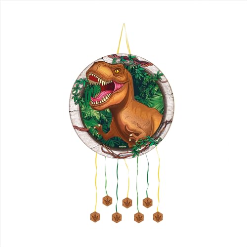 OHYEAH - Dinosaurier-Pinata Rex Geburtstag groß - Dekoration für Kinderpartys Jungen und Mädchen, große Pinata zum Befüllen mit Spielzeug und Süßigkeiten, 1 Stück Pinata aus Karton, Ø 47 cm, OHYEAH - Dinosaurier-Pinata Rex Geburtstag groß - Dekoration für Kinderpartys Jungen und Mädchen, große Pinata zum Befüllen mit Spielzeug und Süßigkeiten, 1 Stück Pinata aus Karton, Ø 47 cm, von OH YEAH