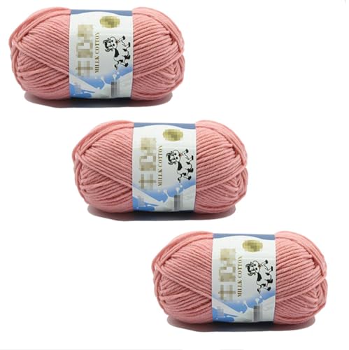 3 Rollen, 50 g, Milchgarn, Baumwollgarn, weich, DIY, Handstricken, Basteln, Häkelgarn für Schal, Pullover, Mützen, Schals, Handarbeiten, Häkeln, Stricken 3 Rollen, 50 g, Milchgarn, Baumwollgarn, weich, DIY, Handstricken, Basteln, Häkelgarn für Schal, Pullover, Mützen, Schals, Handarbeiten, Häkeln, Stricken von OHEETU
