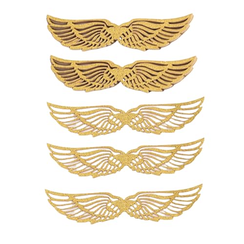 50 Stück Goldene Glitzer Flügel mit Klebe Punkten Ausgehöhlt-Design Schokoladen Dekoration Cupcake Toppers für Halloween Theme Party Hochzeitstag 50 Stück Goldene Glitzer Flügel mit Klebe Punkten Ausgehöhlt-Design Schokoladen Dekoration Cupcake Toppers für Halloween Theme Party Hochzeitstag von OHEETU