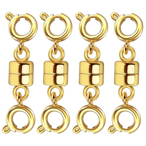 OHINGLT Doppelte magnetische Halskettenverschlüsse und Verschlüsse, vergoldet und versilbert, für Armbänder, Halsketten, Ketten OHINGLT Doppelte magnetische Halskettenverschlüsse und Verschlüsse, vergoldet und versilbert, für Armbänder, Halsketten, Ketten von OHINGLT