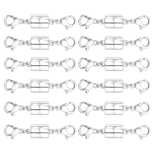 OHINGLT Extra starke magnetische Schmuckverschlüsse für Halskettenverlängerung mit doppeltem Karabinerverschluss, magnetische Halskettenverschlüsse und Verschlüsse, Armbandverbinder für Damen OHINGLT Extra starke magnetische Schmuckverschlüsse für Halskettenverlängerung mit doppeltem Karabinerverschluss, magnetische Halskettenverschlüsse und Verschlüsse, Armbandverbinder für Damen von OHINGLT