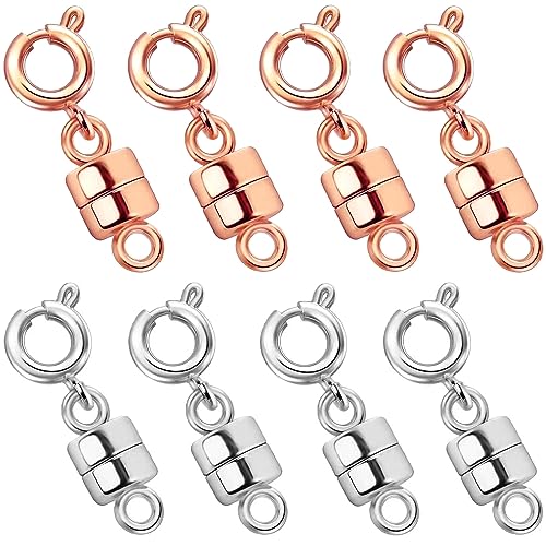 OHINGLT Starke Magnetverschlüsse für Halsketten, Schmuck-Verschlüsse mit Rotgold und Silber plattiert für Armbänder, Halsketten und Ketten von OHINGLT