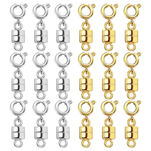 OHINGLT Starke magnetische Halskettenverschlüsse und Verschlüsse, Gold- und versilberte Schmuckverschlüsse für Armbänder, Halsketten, Ketten OHINGLT Starke magnetische Halskettenverschlüsse und Verschlüsse, Gold- und versilberte Schmuckverschlüsse für Armbänder, Halsketten, Ketten von OHINGLT