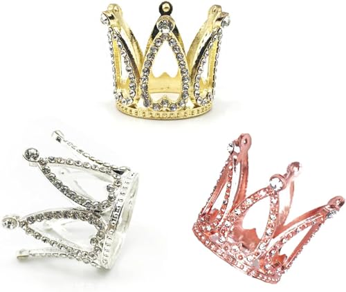 3 Stück Crown Cake Topper,Kleine Krone,Mini Krone Deko,Krone Tortenaufsatz,für Geburtstag, Hochzeit, Party und Baby Dusche für Kinder und Erwachsene, 4,2x3,4cm 3 Stück Crown Cake Topper,Kleine Krone,Mini Krone Deko,Krone Tortenaufsatz,für Geburtstag, Hochzeit, Party und Baby Dusche für Kinder und Erwachsene, 4,2x3,4cm von OHLINEA