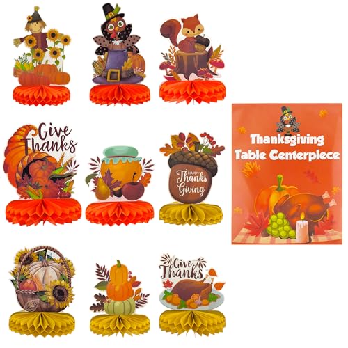 Thanksgiving-Dekorationen – Thanksgiving-Wabe, Herbsttische, Tafelaufsätze, Dekorationen für drinnen und draußen, Herbst, Freunde, Festival, Party, Gastgeschenke, Dekorzubehör, Basteln für Tisch von OHOME