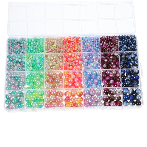 OHPHCALL 1 Schachtel Teiliges Perlenset Kunststoffperlen Farben DIY Schmuckzubehör für Armbänder Halsketten Ohrringe Basteln Erwachsene Handwerksperlen von OHPHCALL