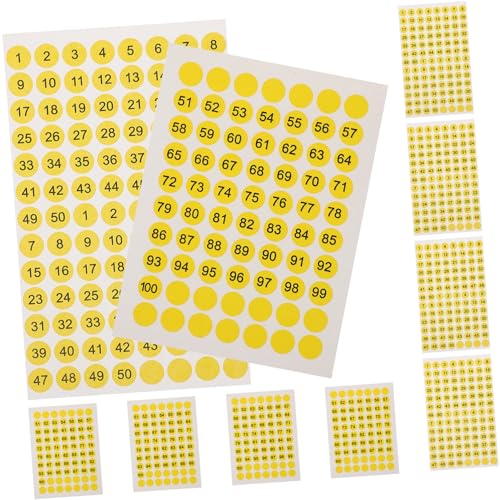 OHPHCALL 10 Blatt Nummernaufkleber Etiketten digital Kreis farbig nummern zahlenaufkleber Nummernklassifizierungsaufkleber Kupferplattenaufkleber Yellow OHPHCALL 10 Blatt Nummernaufkleber Etiketten digital Kreis farbig nummern zahlenaufkleber Nummernklassifizierungsaufkleber Kupferplattenaufkleber Yellow von OHPHCALL
