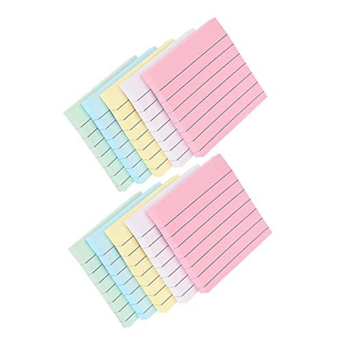 OHPHCALL 10 Stück Selbstklebende Notizblöcke Praktische Memo Sticker für Schule Büro und Zuhause Weiß Gelb Blau und Grün Je pro Farbe für Zeitpläne und To Do Listen von OHPHCALL