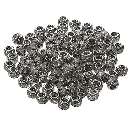 OHPHCALL 100Stücke Strass Rondelle Abstandshalterperlen für Schmuckherstellung DIY Dekorative Perlen für Armbänder Fußkettchen und Accessoires Leicht und Tragbar von OHPHCALL