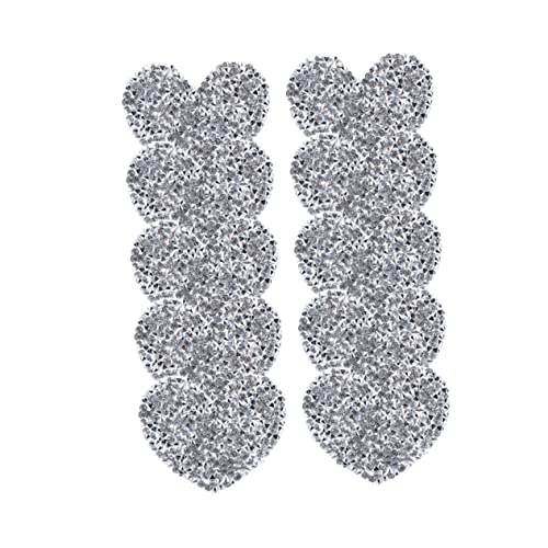 OHPHCALL 10Stücke Herz Strass Patches Selbstklebend Aufbügeln Applikationen für Jeans Kleidung und Taschen Stickerei für DIY Dekoration und Reparatur Silberfarben OHPHCALL 10Stücke Herz Strass Patches Selbstklebend Aufbügeln Applikationen für Jeans Kleidung und Taschen Stickerei für DIY Dekoration und Reparatur Silberfarben von OHPHCALL