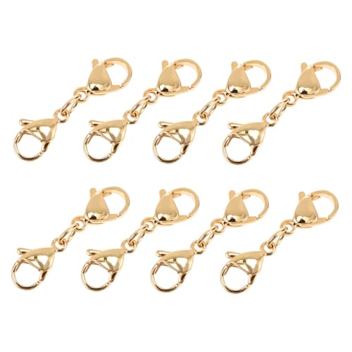 OHPHCALL 10Stücke Karabinerverschlüsse für Schmuckherstellung Doppelklauen Verschlüsse für Armbänder und Halsketten Goldene Farbe für DIY Projekte von OHPHCALL