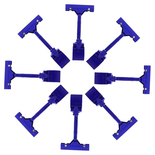 OHPHCALL 10Stücke Schild Clips T Förmige Schilderhalter für Einzelhandel Drehbare Preisschild Klammern für Supermärkte Vielseitig Einsetzbar Blau für Professionelle von OHPHCALL