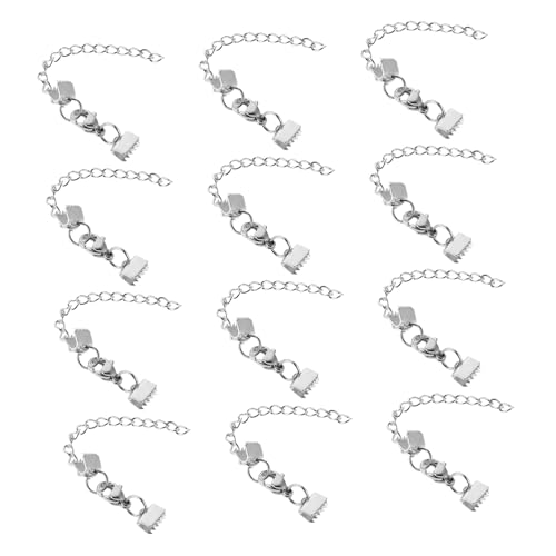 OHPHCALL 12 Stück Edelstahl-klemmklemmen Für Bänder: Armband-lesezeichen-klemmen-endstücke – Kordelverschlüsse – Zur Herstellung Von Halsketten Und Schmuck OHPHCALL 12 Stück Edelstahl-klemmklemmen Für Bänder: Armband-lesezeichen-klemmen-endstücke – Kordelverschlüsse – Zur Herstellung Von Halsketten Und Schmuck von OHPHCALL