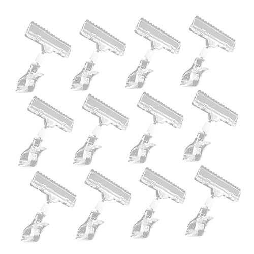 OHPHCALL 12Stücke Drehbare Einzelhandelsanzeigenclips Preishalterklemmen für Preisschilder Leicht und Langlebig für Supermärkte und Geschäftsausstellungen mit Doppeltem Enddesign von OHPHCALL